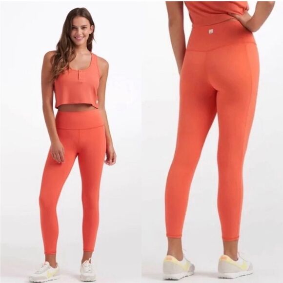 VUORI Studio Pocket Legging Grapefruit High Rise Stretch Sz XS NEW - Picture 1 of 14